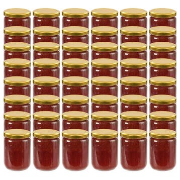vidaXL Jampotten met goudkleurige deksels 48 st 230 ml glas, Verzenden, Nieuw