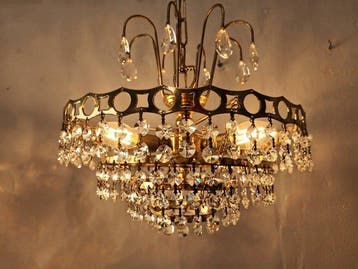 Lampe - Lustre araignée de style Hollywood Regency /