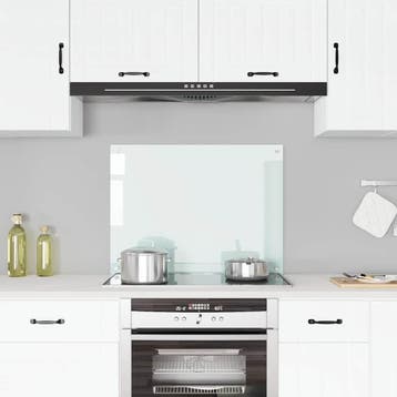 vidaXL Spatscherm keuken 80x60 cm gehard glas melkwit, Verzenden