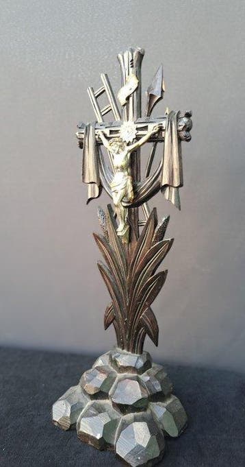 Crucifix - Hout - 1850-1900 - Staand kruisbeeld - 47 cm