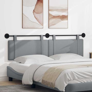 vidaXL Hangend hoofdbord Lichtgrijs Stof, Huis en Inrichting, Slaapkamer | Bedden, Verzenden, Nieuw