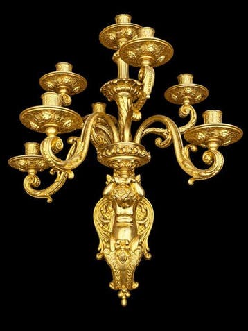 Lampe murale (2) - Bronze doré - Appliques murales