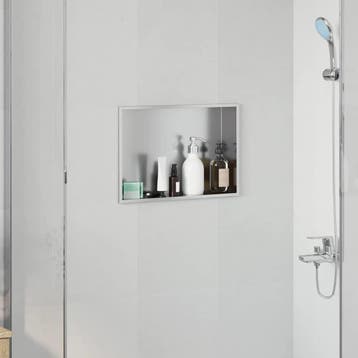 vidaXL Douche Niche zilver 45 x 30 x 9,5 cm Roestvrij staal, Verzenden