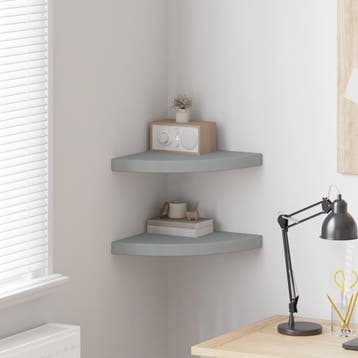vidaXL Hoekschappen zwevend 2 st 35x35x3,8 cm MDF grijs, Verzenden