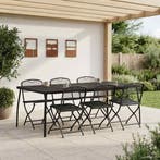vidaXL Buitenmeubels set 7 pcs Antracietkleurig Ijzer en, Verzenden, Nieuw