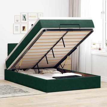 vidaXL Bed poef met matras 120x190 cm fluweel donkergroen, Verzenden