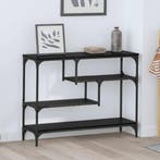 vidaXL Wandtafel met plank Zwart Eiken 100 x 30 x 75 cm, Huis en Inrichting, Tafels | Bijzettafels, Verzenden, Nieuw