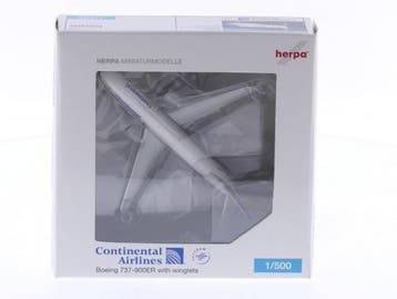 Schaal 1:500 Herpa 508155 Boeing 737-900ER Continental Ai..., Ophalen of Verzenden, Zo goed als nieuw