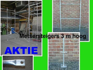 Metsersteigers 3 m hoog x 2,50 tot 11,40 m lang - stellingen, Ophalen, Gevelsteiger