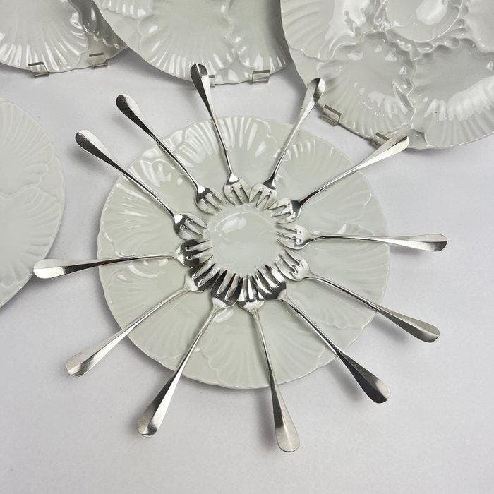 Pierard, Bareuther - Bavaria - Oesterservies (18) - seafood, Antiek en Kunst, Antiek | Meubels | Tafels