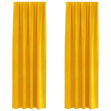 Mosterdgele Fluweel Gordijnen 140x260cm: De trendkleur vo..., Verzenden, Nieuw
