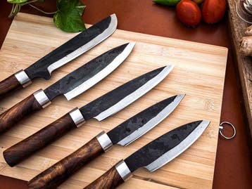 Keukenmes - Kitchen knife set - 723 - Staal, Hout,