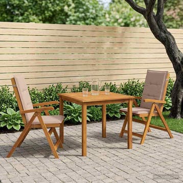 vidaXL 3-delige tuineetset Naturel Massief Acacia Hout, Verzenden, Nieuw