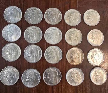 Italië. 500 Lire argento (20 monete) (Zonder minimumprijs)