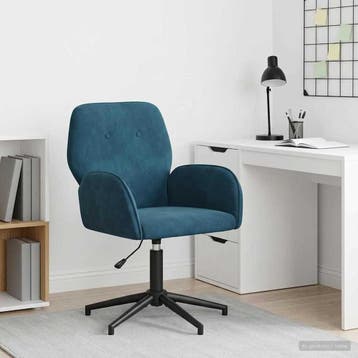 vidaXL Draaistoel 54 x 55 x 90 cm Blauw fluweel, Verzenden, Nieuw
