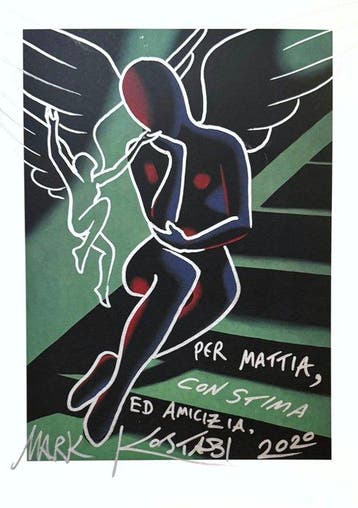 Mark Kostabi (1960) - Untitled (NYC), Antiek en Kunst