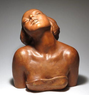 Lajos Geörcs - Sculpture, Art Deco Large Bust - 24 cm -, Antiquités & Art