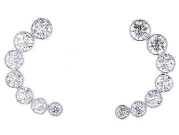 Boucles doreilles cerceau Platine - 4.35ct. tw. Diamant