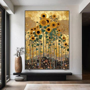Mrs Art Prime - The Golden Sunflowers in Gustav Klimt Style