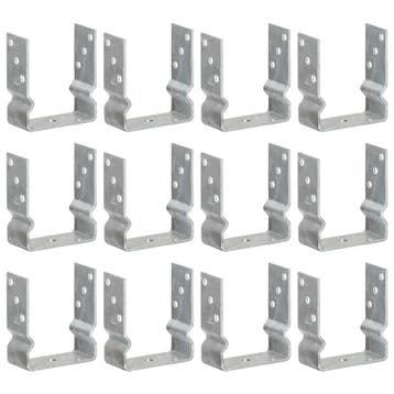 vidaXL Grondankers 12 st 12x6x15 cm gegalvaniseerd staal, Verzenden, Nieuw
