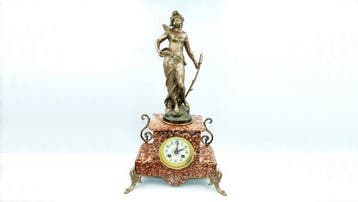 Figurale pendule - Auguste Moreau - Zinklegering, Marmer -