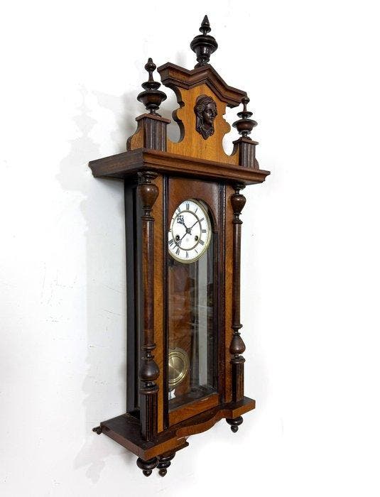 Wandklok - Junghans - Antiek - Walnoot - 1910-1920, Antiquités & Art, Antiquités | Horloges