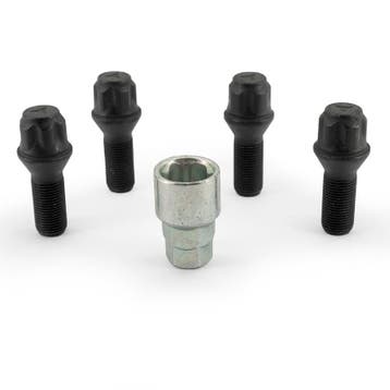 H&R Wielslotenset M14x1.25x28mm konisch Zwart - 4 slotbouten, Auto-onderdelen, Verzenden, Nieuw