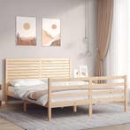 vidaXL Bedframe met hoofdbord massief hout 160x200 cm, Verzenden, Nieuw