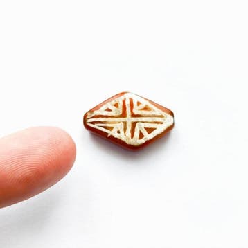 Oud-Burmaanse, Pyu-staten Geëtst agat Kraal-talisman met