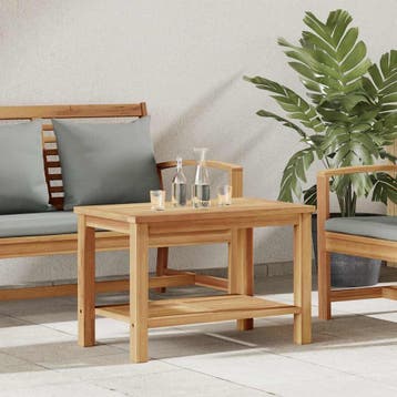 vidaXL Salontafel met opslag Bruin 70 x 40 x 45 cm Massief, Tuin en Terras, Verzenden, Nieuw
