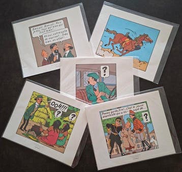 Tintin - 15 Lithographies des scènes dalbums Tintin - 15, Nieuw