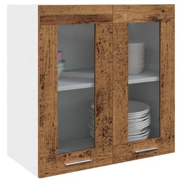 vidaXL Keukenbovenkast Lyon met glazen deur 60x31x60 cm oud, Verzenden