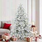 vidaXL Kunstmatige Hinged Kerstboom Wit 180 cm PVC en Staal, Verzenden, Nieuw