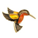 Fako Bijoux - Broche - Vogel - IJsvogel - 51x37mm, Handtassen en Accessoires, Broches, Verzenden, Nieuw