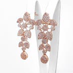 Boucles doreilles - 14 carats Or rose - 1.58ct. tw. Rose, Handtassen en Accessoires, Oorbellen, Nieuw