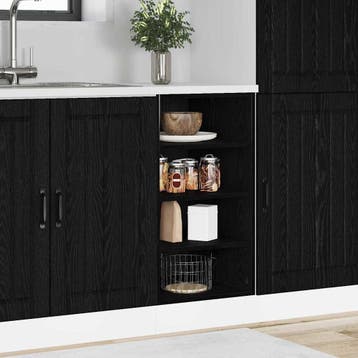 vidaXL Keuken Onderkast Zwart eiken 40 x 44,5 x 81,5 cm, Huis en Inrichting, Verzenden, Nieuw
