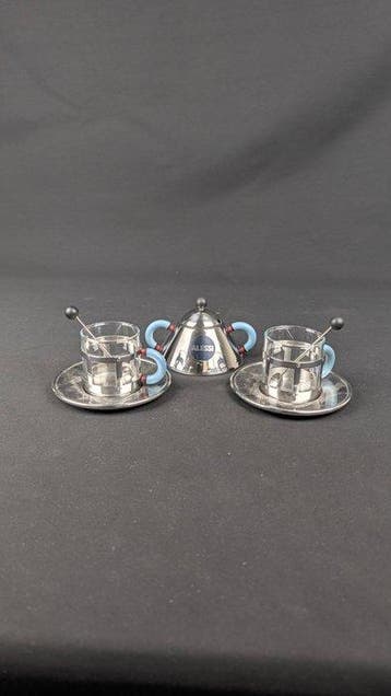 Alessi - Michael Graves - Koffieservies (7) - Staal, Glas