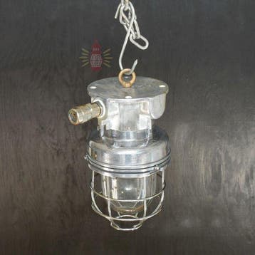 Plafondlamp - Messing, Glas, Koper, gietijzer