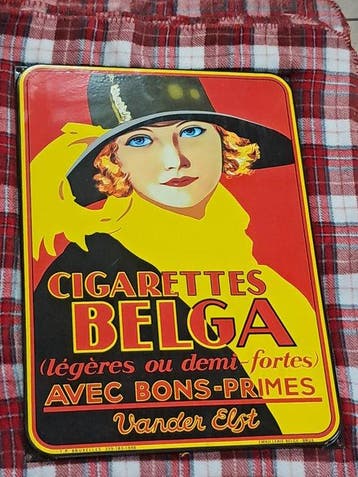 Vintage emaille Reclamebord BELGA moderne repro - Emaille