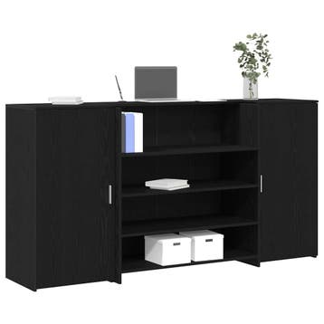 vidaXL Receptiebalie zwart eiken 200x50x103,5 cm bewerkt, Verzenden
