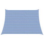 vidaXL Zonneschaduwzeil Blauw en Wit 3 / 4 x 3 m HDPE, Verzenden, Nieuw