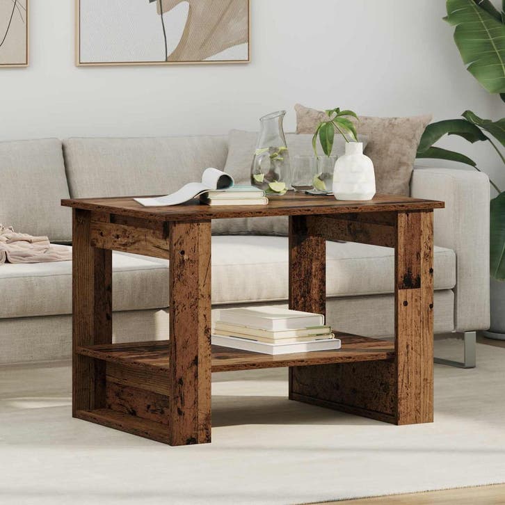 vidaXL Salontafel Oudhout 72 x 50 x 50 cm Bewerkt hout, Huis en Inrichting, Tafels | Salontafels, Nieuw, Verzenden