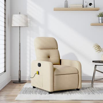 vidaXL Massagestoel met crèmekleurige stof, Verzenden, Nieuw