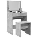 vidaXL Kaptafel met krukje 60x40x113,5 cm betongrijs, Verzenden, Nieuw