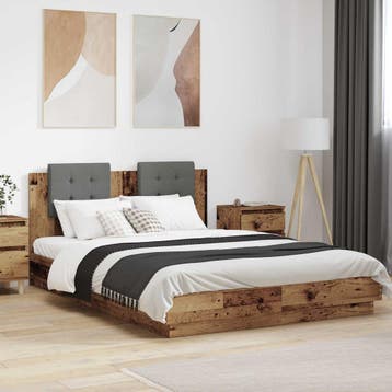 vidaXL Bedframe met Hoofdbord Oud Hout 150 x 200 cm Bewerkt, Verzenden, Nieuw