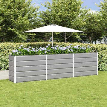 vidaXL Plantenbak Lichtgrijs 290 x 50 x 75 cm Gegevens staal, Tuin en Terras, Verzenden, Nieuw