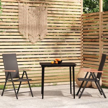vidaXL 3-delige Tuinset zwart, Verzenden, Nieuw, Tuinset
