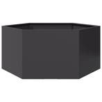 vidaXL Plantenbak zeshoek 104x90x45 cm staal zwart, Verzenden