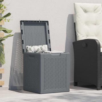 vidaXL Tuinbox 90 L PP rattan grijs, Verzenden