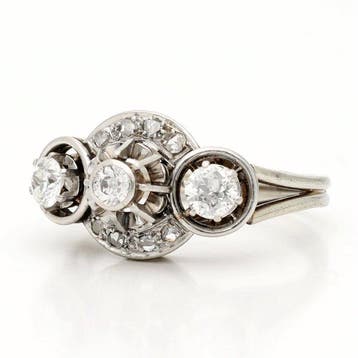 Bague - 18 carats Or blanc Diamant (Naturelle) - Diamant, Nieuw